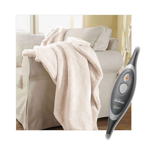Sunbeam SlumberRest LoftTec Heated Electric Throw Blanket ...