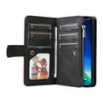 thumbnail image 2 of Zipper Wallet Case for iPhone 13 Pro Max Large Capacity Card Slots Holder Magnetic Clasp Cover, Luxury PU Leather Anti-Shock Flip Folio Case with Kickstand Wrist Strap Handbag Protective Case,Black, 2 of 9