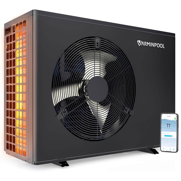 Varminpool Electric Pool Heater Pump 40000 BTU for 13000 Gallon Above Ground Pool, Heating or Cooling, WiFi Control