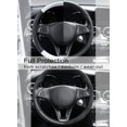 thumbnail image 3 of Microfiber Leather Steering Wheel Cover, 15 Inch, Universal Steering Covers Fit 15 inches Auto Car Wheel Protector, Anti-Slip, Heat Resistant, Comfortable Wrap, Cars Accessories (Black with Gray), 3 of 4