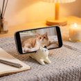 thumbnail image 3 of Phone Holder with Cute Cat Shape Weighted Base Supports Vertical Horizontal Viewing Desk Decoration for Home Office, 3 of 8