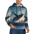 thumbnail image 2 of Fotbe Men's Hoodie with Dancing Whale Pattern - Kangaroo Pocket Pullover Hooded Sweatshirt, Perfect for Daily Wear, Travel, and Home-X-Large, 2 of 7