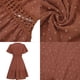 thumbnail image 3 of Vestido de manga corta con volantes informal para mujer de primavera y verano vestido con cuello en V Adepaton BST3008914-3, 3 of 6
