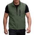 thumbnail image 3 of Men's Nylon Mesh Cooling Shirt Breathable Stand Collar Full Zipper Multi-Pocket Outdoor Fishing Hiking Work Travel Casual Tops | JASKFLY,Army Green L, 3 of 9