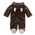 thumbnail image 6 of SYNPOS Baby Boy Girl Bear Ear Hooded Footed Jumpsuit Warm Fleece Romper, Newborn, 6 of 11