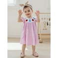 thumbnail image 4 of BemeyourBBs Toddler Girls Back to School Dress Letter Apple Embroidery Plaid Dress, 4 of 9