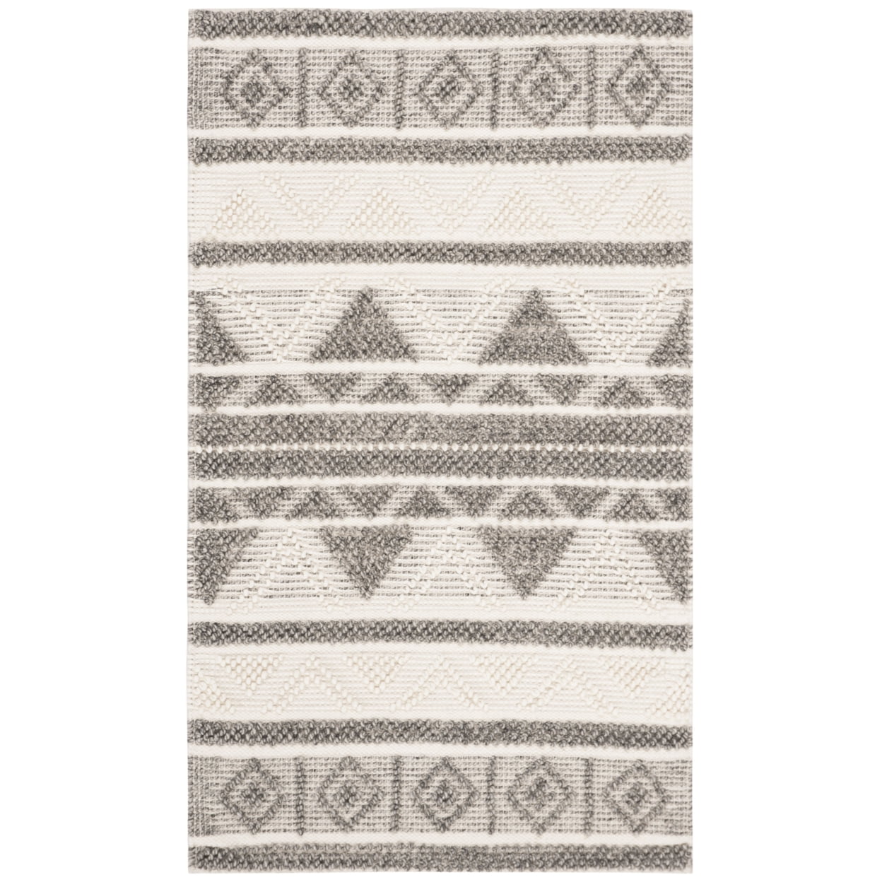 SAFAVIEH Natura Christabella Geometric Area Rug, Ivory/Grey, 3' x 5'