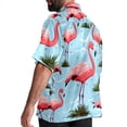thumbnail image 3 of Flamingo Tropical Rainforest Men's Short Sleeve Spread Collar Beach Shirts Casual Printed Button Down Unisex Summer Tops, 3 of 6
