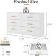 thumbnail image 7 of Miniyam 6-Drawer Dresser with Deep Drawers & Golden Handles for Adult Bedroom, White, 7 of 7