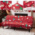 thumbnail image 4 of SHANNA Armless Futon Covers Christmas Printed Furniture Protector Elastic Sofa Bed Covers Folding Couch Shield Sofa Cover for Xmas Home Decoration, 4 of 8