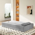 thumbnail image 2 of Corduroy Floor Sofa, Twin Size Sleeper Sofa Bed with 2 Pillows, Convertible Folding Mattress for Living Room, Guest Bed, No Assembly Required, Light Gray, 2 of 8