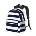 thumbnail image 2 of Vsdgher Navy Blue And White Stripes Print Unisex Large Capacity Bookbag Schoolbag Casual Daypack for High School/College/Teens/Travel/Work, 2 of 8