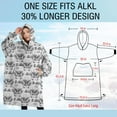thumbnail image 4 of Oversized Wearable Blanket Hoodie,White Highland Cow Bathtub Flower Pattern Sherpa Blanket Hoodie with Super Pockets,Super Warm Fuzzy Pullover for Women & Men, 4 of 6