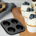 thumbnail image 5 of Pudding Tray Twin Pack Muffin Tin Cookware 4/6/9/12 Cup for Baking Pastries+Brush, 5 of 5
