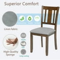 thumbnail image 2 of Dining Chairs Set of 4, Upholstered Kitchen Dining Room Chairs with High Backrest & Padded Seat, Accent Side Chairs in Linen Fabric, Modern Armless Kitchen Chairs for Living Room, Dining Room, Walnut, 2 of 8