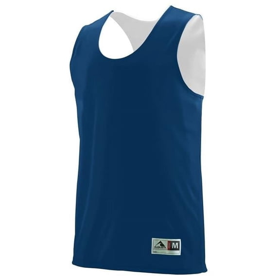 149A-Navy- White-S Youth Reversible Wicking Tank, Navy & White - Small