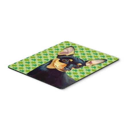 Min Pin St. Patrick's Day Shamrock Portrait Mouse Pad, Hot Pad or Trivet