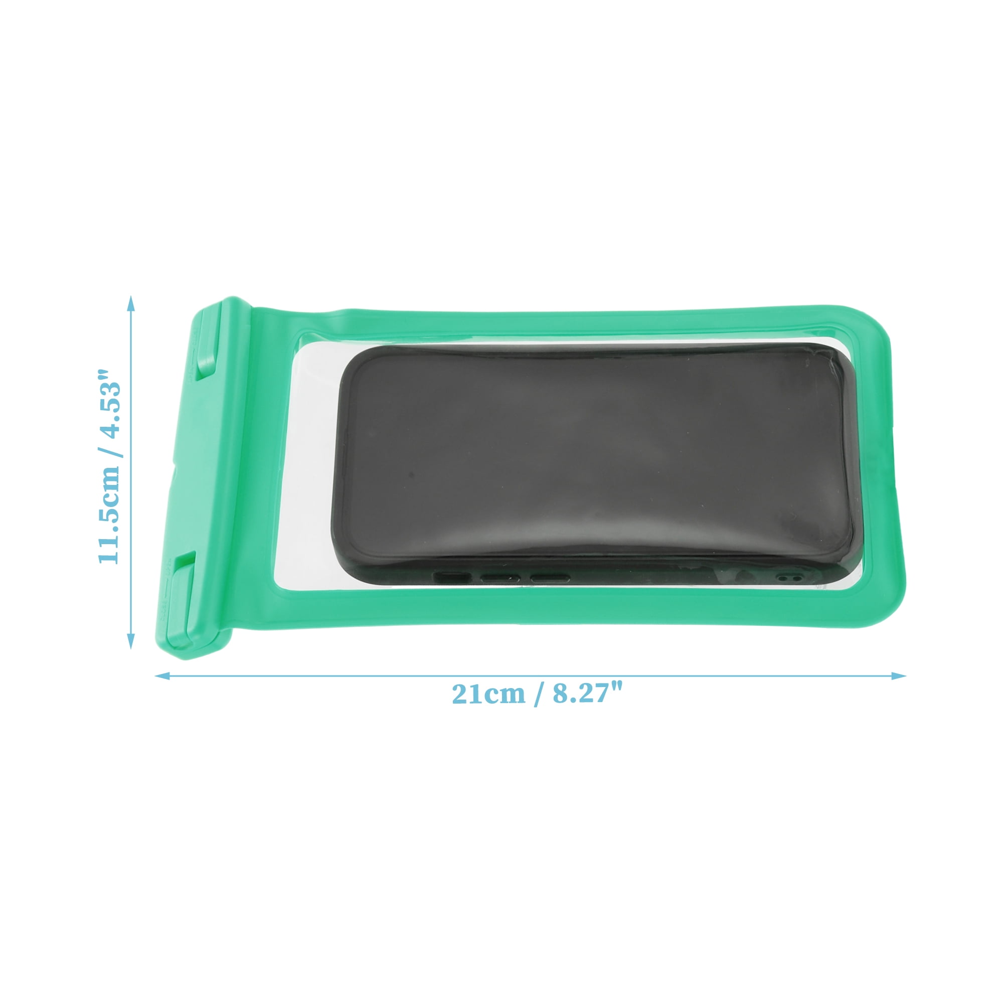 Unique Bargains 2 Pcs Mobile Bag Waterproof Case Compatible for Phone 4.53x8.27 Green