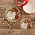 thumbnail image 2 of SKYSONIC 2 pcs Winter Cardinal Poinsettia Pot Holders Trivets, Heat Resistant Trivets,Christmas Vintage Floral Cotton Thread Weave Mats for Hot Pads Pans Pot Bowl Teapot, 2 of 7