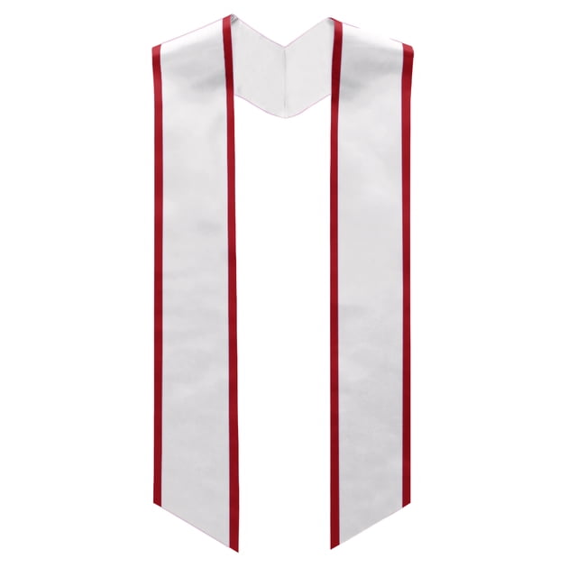 TOPTIE Adult Graduation Stoles 68 Inch Angled End Honor Sash Shawl of Student Class of 2026-White with Red-One Size