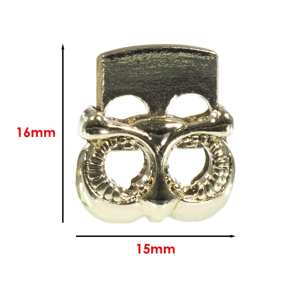 Craft County Heavy Duty Gold Metal Owl Shaped Cord Lock – Perfect fit for 325 Paracord – Multiple Pack Sizes Available – Ideal for Jewelry Making, Crafts, & More