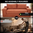 thumbnail image 5 of Leumius Convertible Loveseat Compression Sofa for Living Room,Corduroy 2 Seater Couch Memory Foam Sofa for Small Spaces,Apartments,Office,Orange, 5 of 8