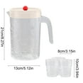 thumbnail image 4 of WNFJR Plastic Pitcher with Lid, Clear Ice Tea Pitcher for Fridge, Large Water Jug Beverage Pitcher with 3 Water Cup(White), 4 of 6