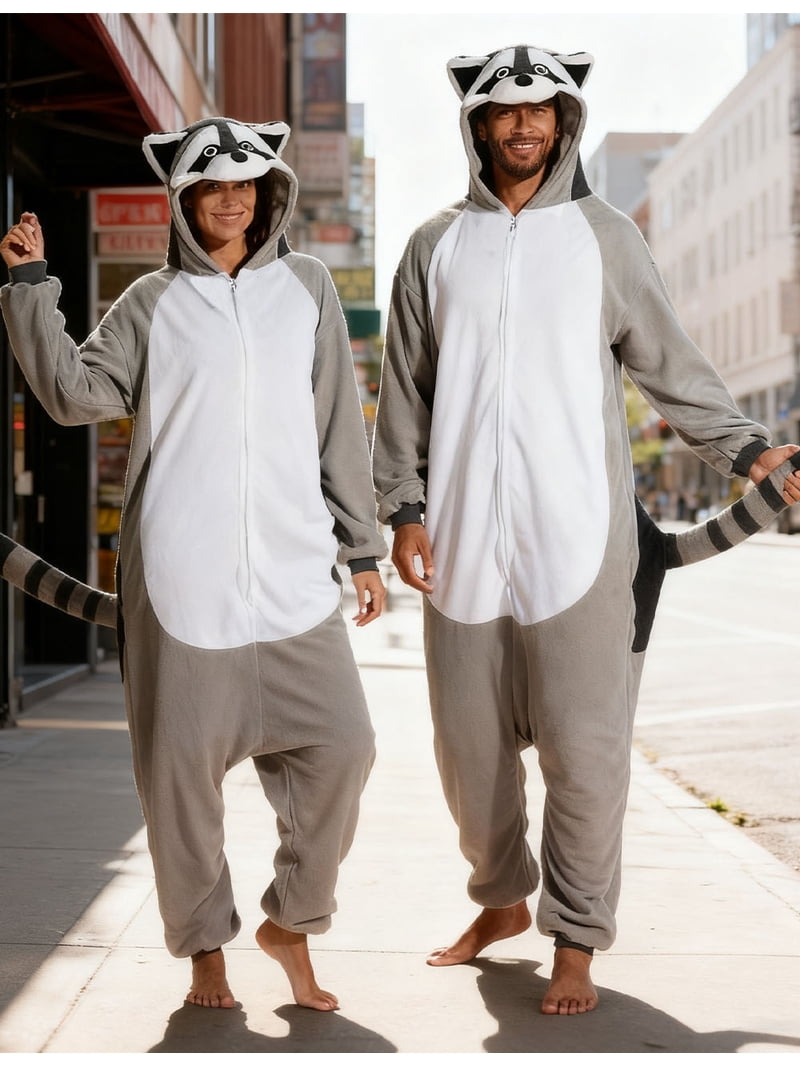 Unisex Adult Raccoon Onesie One Piece Adult Animal Christmas