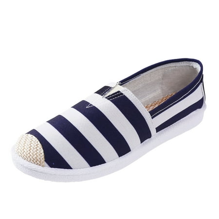 

Womens Sandals Women Shallow Mouth Simple Single Shoes Casual Shoes Work Shoes Canvas Colorblock Striped Pattern Slip On Shoes Women S Sandals Canvas Dark Blue 37