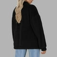 thumbnail image 4 of Womens Baggy Sherpa Winter Coat with Pockets Stand Collar Button Up Long Sleeve Fluffy Fleece Jacket for Women (M, Black), 4 of 6