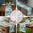 thumbnail image 6 of Burlap Table Runner 120 Inches Long, Summer Beach Lighthouse Sailing Non-Slip Kitchen Table Runners for Dining Room Everyday Use Party Table Decorations Retro Coconut Trees, 6 of 9
