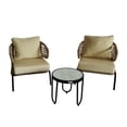 thumbnail image 2 of ALEKO Woven Rope 3-Piece Indoor/Outdoor Patio Chat Sofa Set, 2 of 7