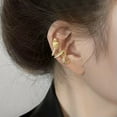 thumbnail image 4 of HOOUN Animal Ear Cuff Dragon Ear Clips Earrings Non Piercing Tragus Ear Jewelry gifts-Gold Left, 4 of 9