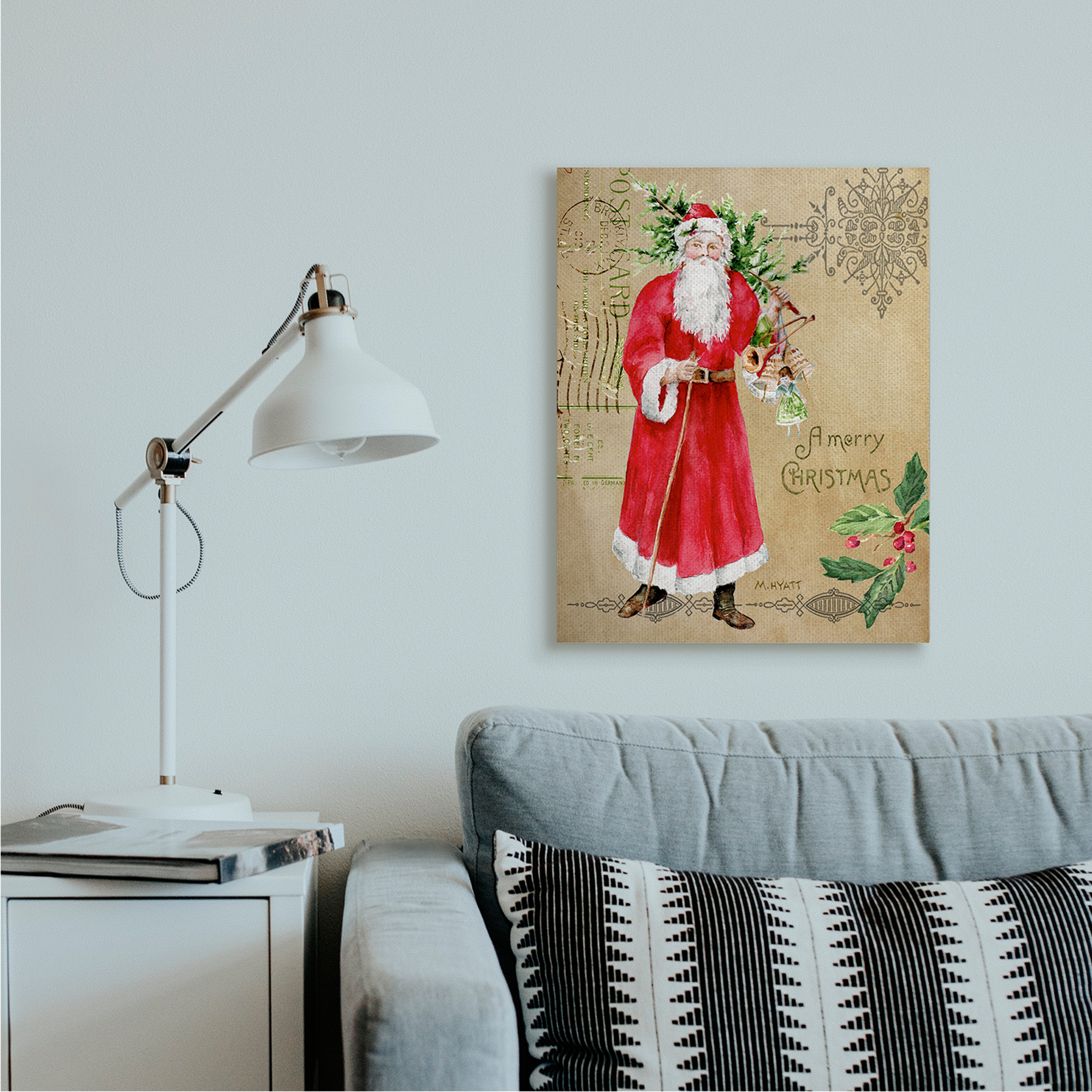 Stupell Home Décor Santa Claus Printed Holiday Canvas Art Print by Melissa Hyatt LLC
