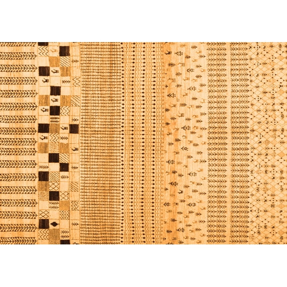 Ahgly Company Indoor Rectangle Solid Orange Modern Area Rugs, 6' x 9'
