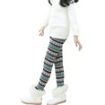 thumbnail image 5 of Gyratedream Kids Girls Winter Warm Fleece Leggings Printed Thicken Tight Trouser,Flower Rhombus,6-7 Years, 5 of 6
