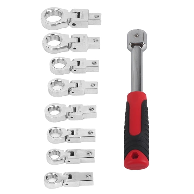 Oubit Clé à Rochet Interchangeable 9pcs Clé à Rochet Interchangeable Set Clé en Acier Chromé Vanadium Multifonctionnelle