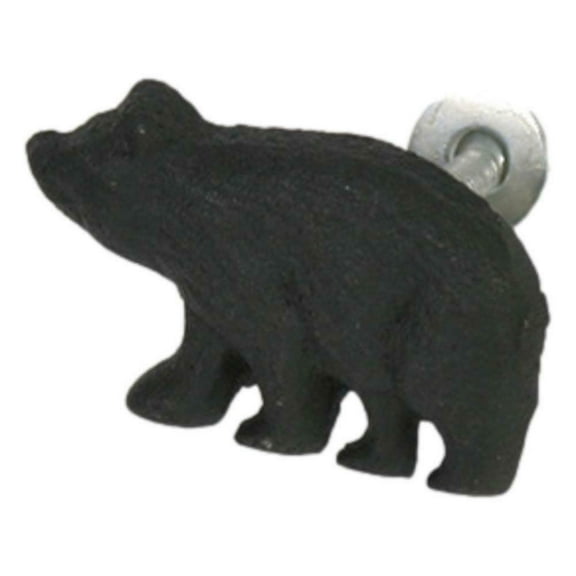 Set of 2 Cast Iron BLACK BEAR Drawer Handle Pulls, by Slifka