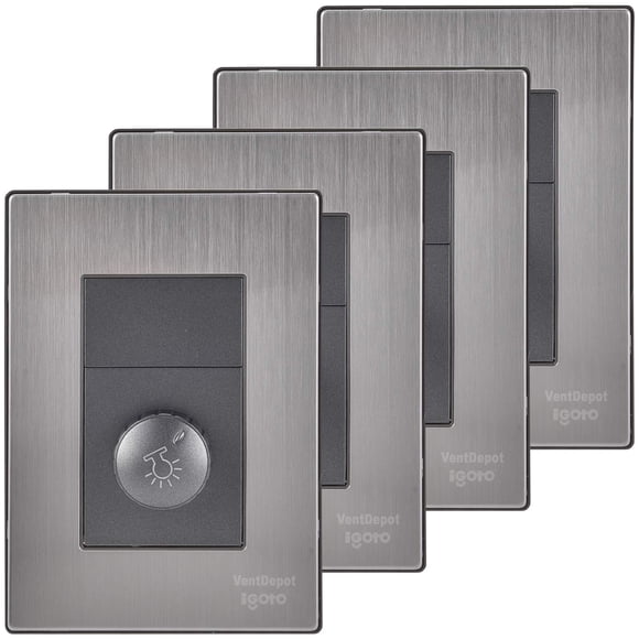 Regulador de Luz para Pared Inoxium1DOxford 4Pzas Dimmer 127VCA 60Hz Plateado/Oxford Acero Inoxidable/PC.