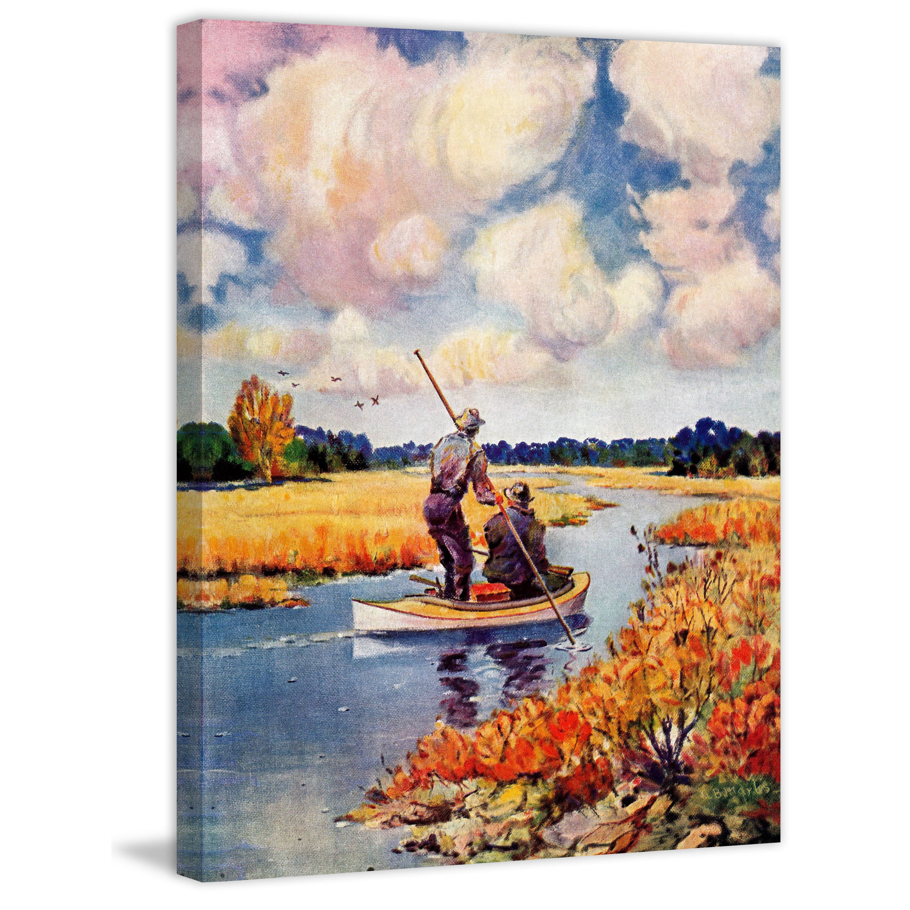"Marsh Hunting" Painting Print on Wrapped Canvas