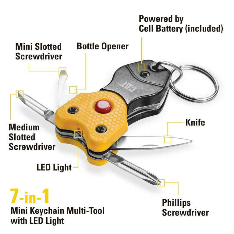 Cat 3 Piece 9-in-1 Multi Tool, Folding Knife and Lighted Key Chain