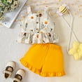 thumbnail image 4 of Sopiago Toddler Girl Clothes Summer Outfits Sleeveless Ruffle Hem Tank Top + Shorts 2Pcs Cute Baby Girl Clothing Set Orange,12-18 Months, 4 of 6