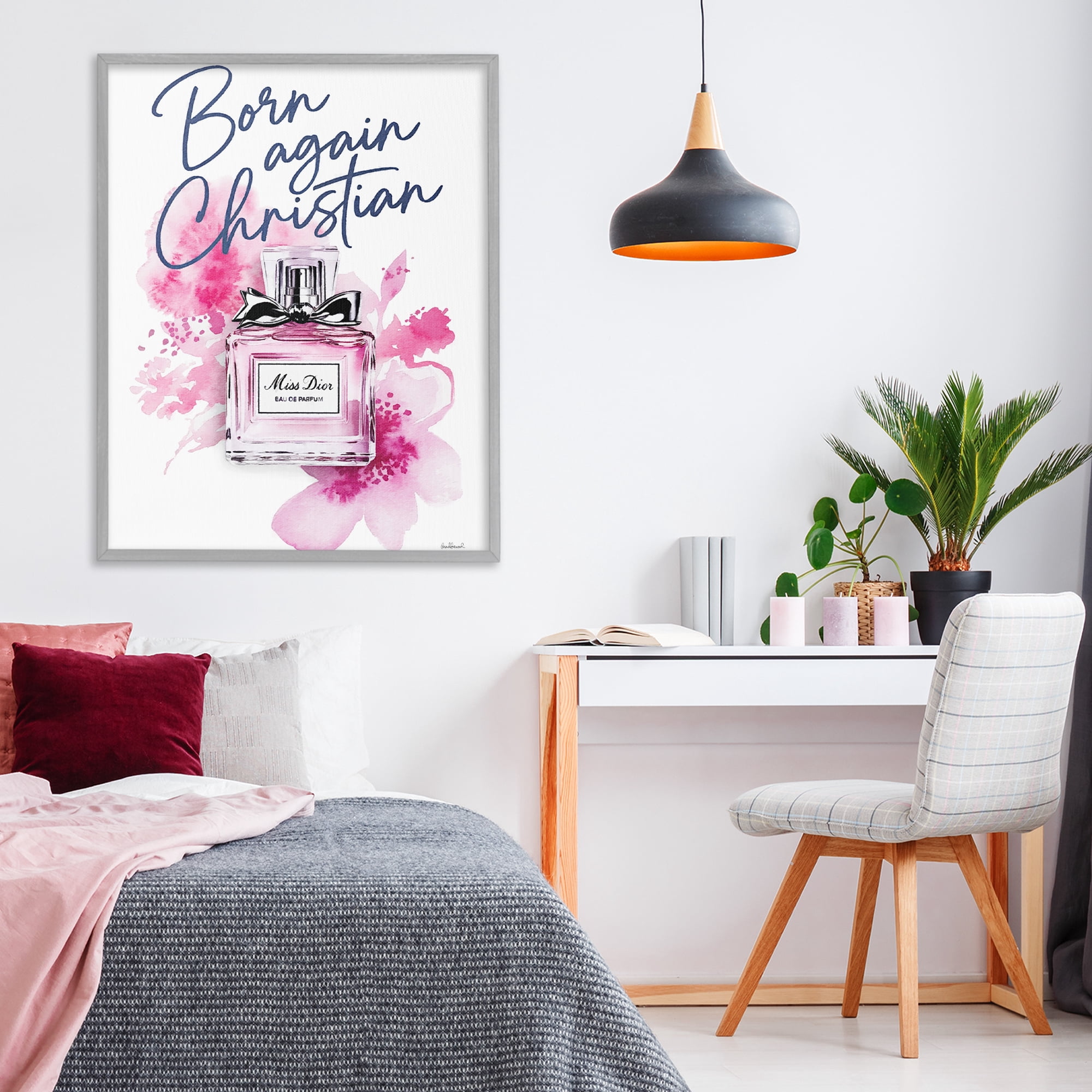 Born Again Christian with Fragrance Gray Framed Giclee Art, design by Amanda Greenwood