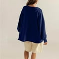 thumbnail image 4 of CHUMUD Womens Casual Loose Pullover Sweatshirts V Neck Long Sleeve Tops Comfy Solid Shirts 2025 Fashion Going Out Fall Outfits, 4 of 5
