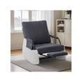 thumbnail image 4 of Ourlova Upholstered Nursery Rocking Chair with High Backrest and Side Pocket Gliding Iron Frame Rocking Chair with Footrest Easy Assembly for Living Room Bedroom Nursery Dark Gray, 4 of 10