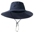 thumbnail image 1 of Navy Unisex Solid Color Adjustable Bucket Hat For Sun Protection Waterproof Outdoor Hiking Navy Blue Free Size, 1 of 3
