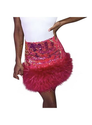 Women's Feather Skirt Sexy Party Prom Fur Skirt - The Little Connection