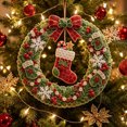 thumbnail image 7 of Sea Glass Christmas Wreath Kit DIY Holiday Wreath Making Supplies with Frosted Glass Beads Bows for Front Door Wall Mantel Handmade Gift, 7 of 7