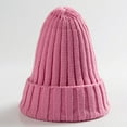 thumbnail image 2 of Besufy Adult Winter Unisex Solid Color Warm Hiphop Knitted Hat Cuffed Beanie Cap Pink, 2 of 7