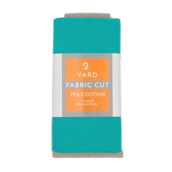 Shason Textile 2 Yard Cut Poly Cotton Fabric, Teal, 44" Wide for Craft & Quilting Projects